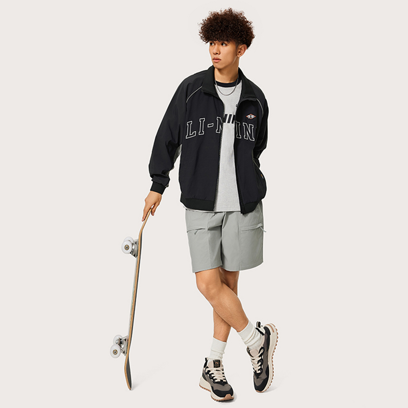 李宁男子2024秋宽松都市运动系列运动休闲短裤裤子AKSU533-B品