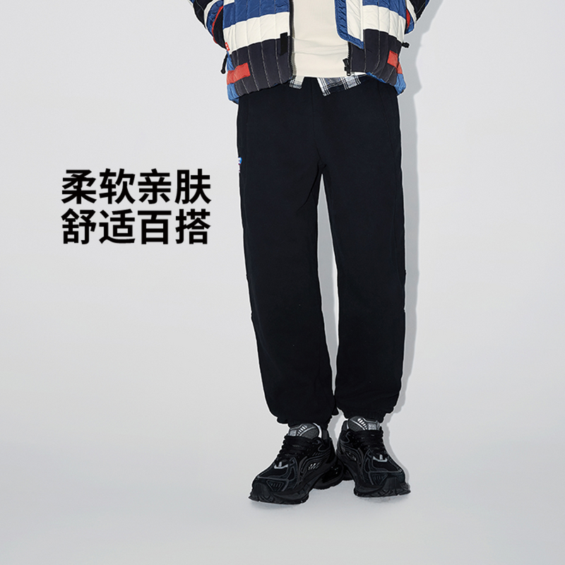 中国李宁男子春秋款潮流时尚舒适亲肤宽松型百搭卫裤AKLUA25-B品