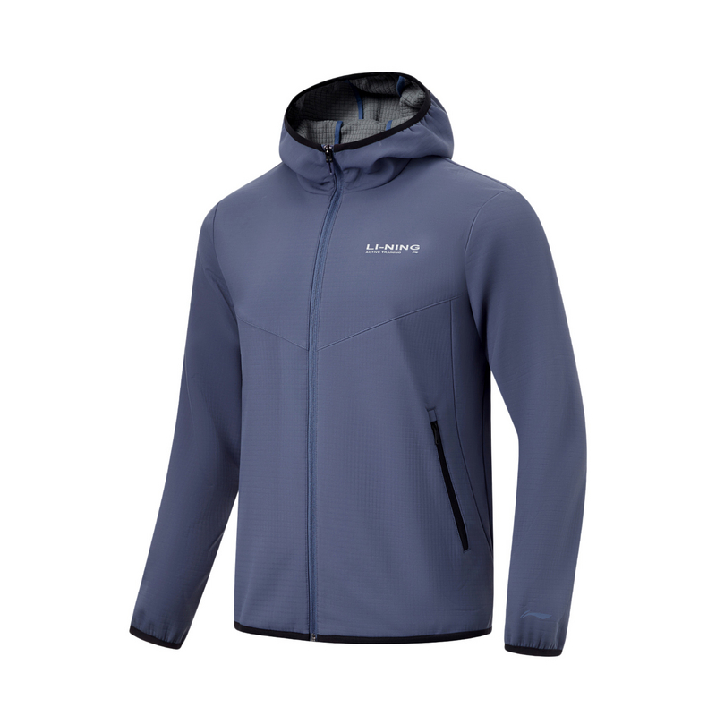 李宁秋季风衣男时尚舒适透气休闲长袖运动上衣开衫连帽健身外套