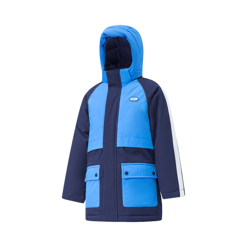 李宁童装男小童运动生活系列宽松舒适保暖中羽绒服YYMT035-B品