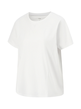 李宁短袖T恤女春季健身系列透气宽松休闲圆领短袖T恤ATSU540--B品