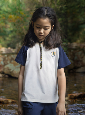 李宁童装2024夏环保时尚印花女中大童印花休闲宽松T恤YHSU144-B品