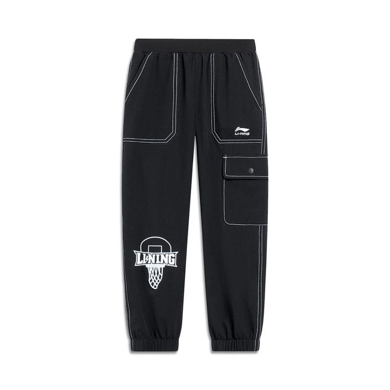 李宁男童运动裤长裤百搭舒适运动潮流系列运动长裤YYKT025-1-B品