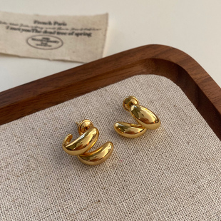 欧美复古高级感水滴前后戴耳钉耳环925银针小众设计感耳饰新款 女