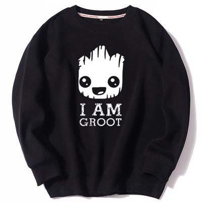 银河护卫队I am groot格鲁特树人恶搞树精秋冬装男女士圆领卫衣