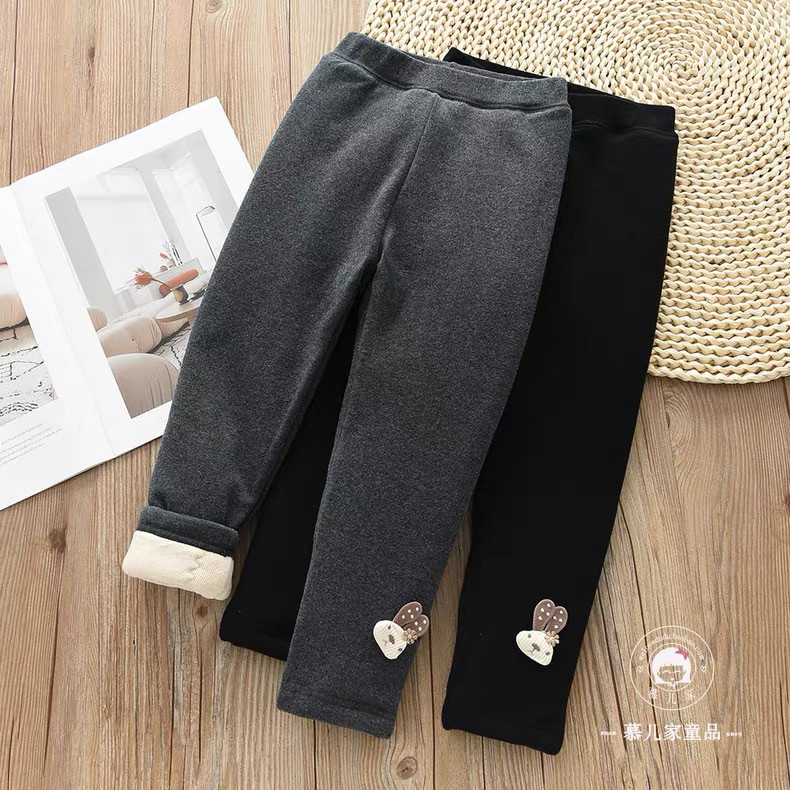 加棉加厚女童打底棉裤儿童冬款弹力保暖棉裤小女孩外穿打底裤
