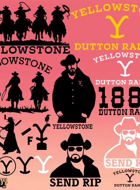 美剧黄石Yellowstone达顿家族Y标志Dutton西部牛仔汽车电防水贴纸