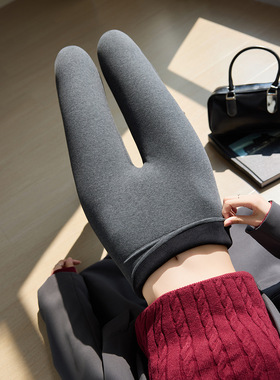 佐丹伊89022#秋冬莱卡棉螺纹高腰无尴尬线羊羔绒轻塑裤加厚打底裤