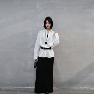 YP226年夏季 简约H型中腰宽松休闲丝质半裙裙子女3765 新款
