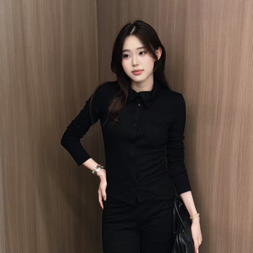 SOI新款复古优雅气质宽松显瘦百搭通勤长袖衬衫女4358A