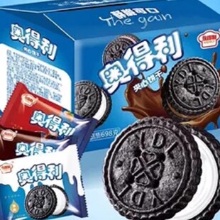 永得利巧克力夹心饼干草莓牛奶味奥得利早餐饼干美食香脆解馋零食
