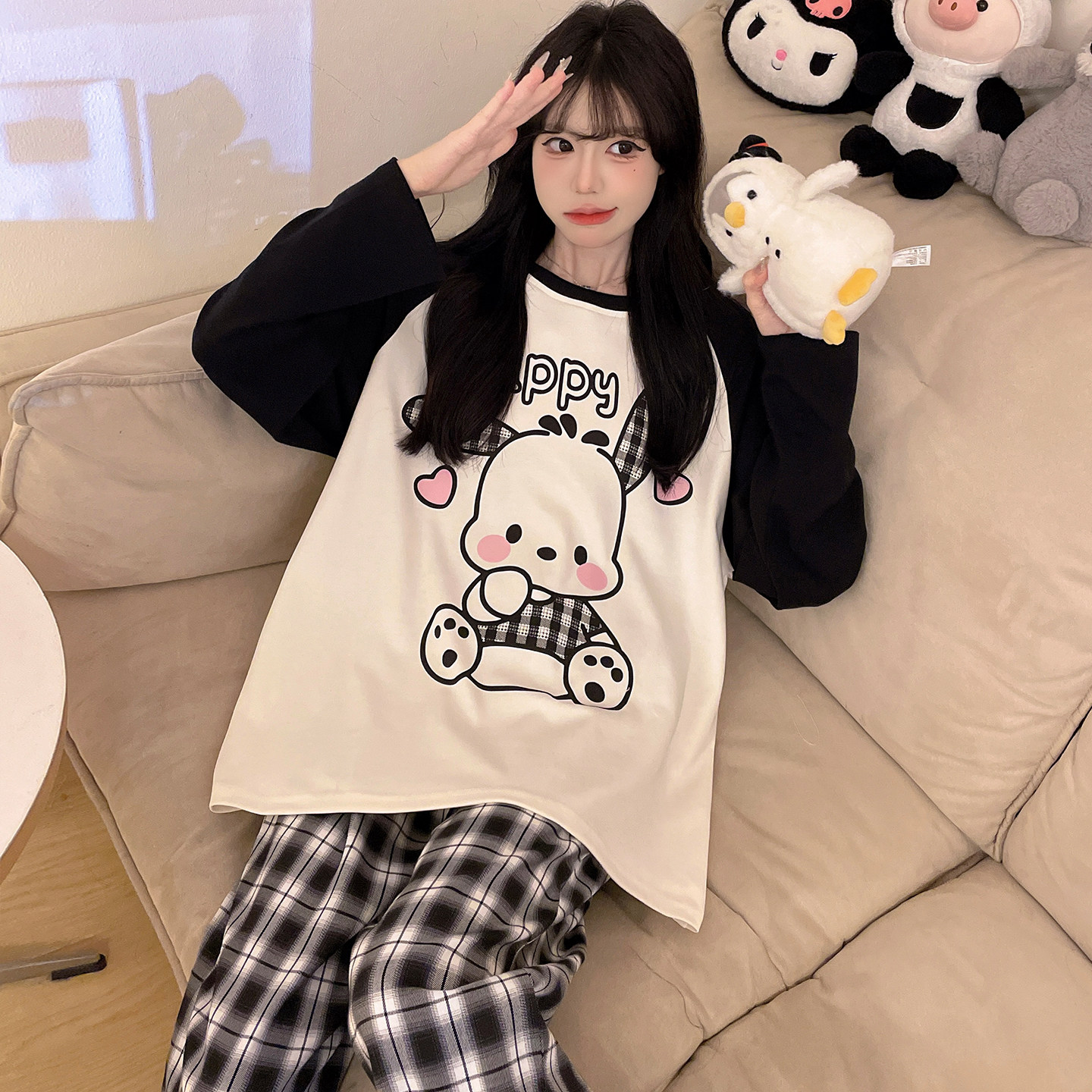 2026年新款睡衣女春秋季纯棉长袖少女学生可爱卡通套头家居服套装