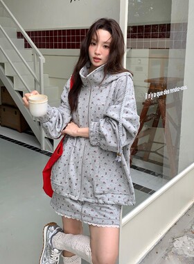 【现货】AndAnything休闲碎花花边A字半身裙短裙女25冬新款