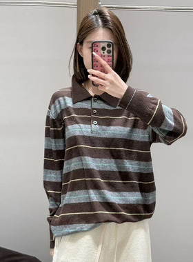 【现货】FIZZFLY | 25冬季设计师品牌新款条纹POLO领毛衫