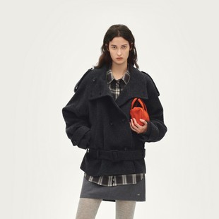 新品 AVVENN2026春季 设计师新款 时尚 大衣 百搭纯色长袖 现货