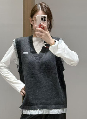 【现货】FIZZFLY | 25冬季设计师品牌新款V领拼接背心