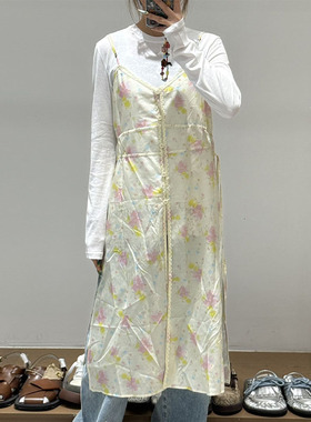 M |现货询价 26设计师品牌春季新款开叉拼接长款吊带