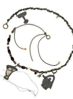 【现货】SHELLE ARTISTE26春季新复古流浪纯手工钩花金属链条腰链