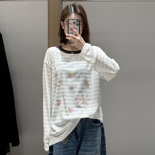 现货 领子撞色长袖 AVVENN2026春季 设计师新款 T恤 新品