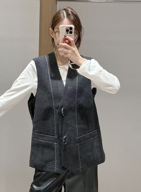 【现货】FIZZFLY | 25冬季设计师品牌新款格子拼接微阔马甲