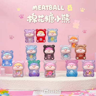 现货Meatball肉球棉花糖小熊盲袋可爱萌粒公仔礼物潮玩手办