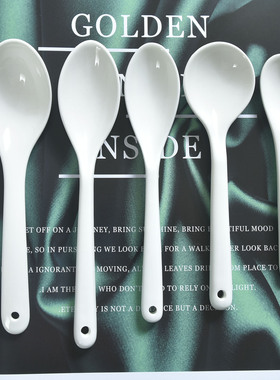 白色陶瓷勺子饭勺汤勺汤匙调羹咖啡勺辅食勺搅拌勺各种大小长短勺