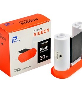普贴标签机PT-66DC专用树脂碳带PT-R5030BK打印机色带黑色碳带