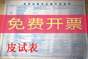 新版常用试敏药品操作规程药物皮试液配置制表皮试表输液医用挂图