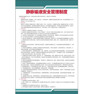 静脉输液管理制度宣传海报制度牌