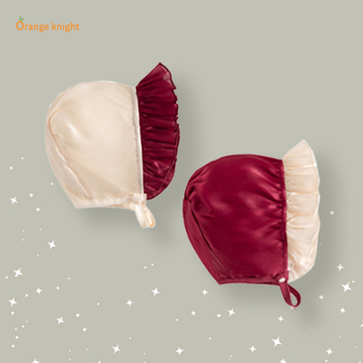 小月龄女宝宝春季帽子洋气甜美婴儿外出防晒防风宫廷帽