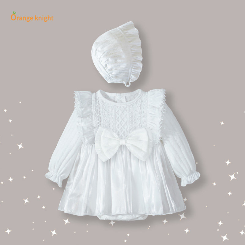 女童衣服碎花边网纱连衣裙2026春季新款周岁礼服公主裙子洋气哈衣