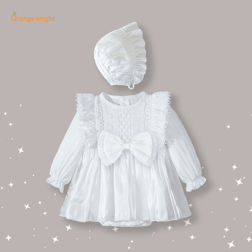 女童衣服碎花边网纱连衣裙2026春季新款周岁礼服公主裙子洋气哈衣
