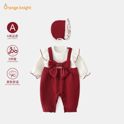 宝宝满月服春装小礼服婴儿哈衣