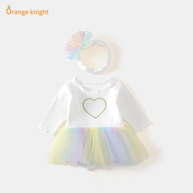 超洋气婴儿衣服女宝宝公主裙可爱满月服百天裙子蓬蓬纱三角连衣裙