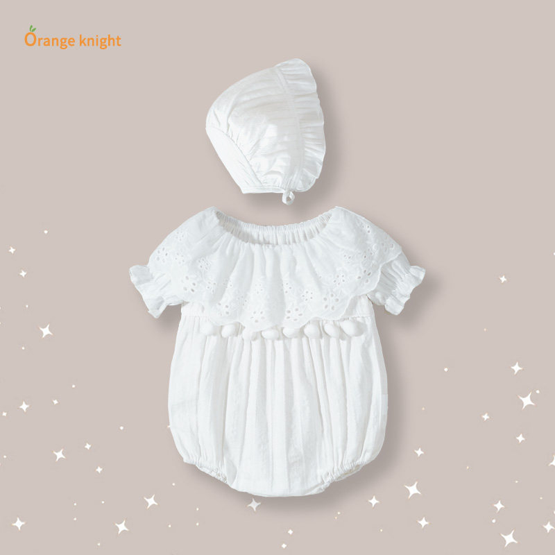 新生儿宝宝连体衣夏季短袖可爱哈衣爬服小月龄婴儿满月周岁包屁衣