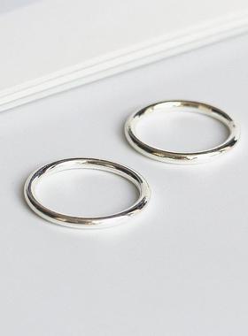 足银戒指女韩版简约风小清新光圈线圈戒百搭甜美少女心手饰品