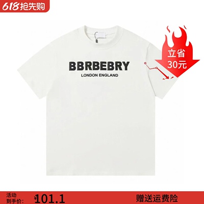 正确版260g高品质BUR外贸潮牌正确版b家战马印花短袖T恤