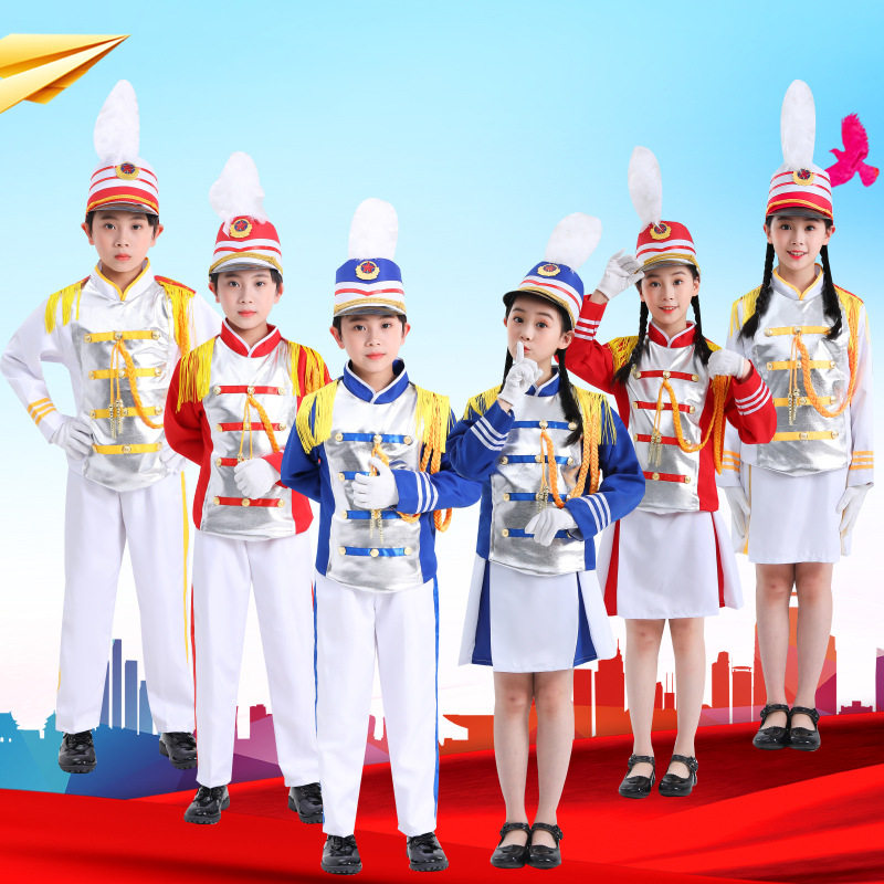 儿童鼓号队服装中小学生仪仗队表演幼儿园升旗手军鼓管乐队演出服