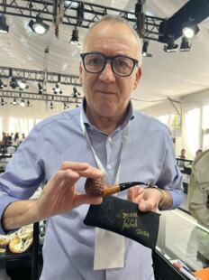 意大利Ascorti阿斯科尔蒂斗展作品 纯手工石楠木烟斗 麻面弯式