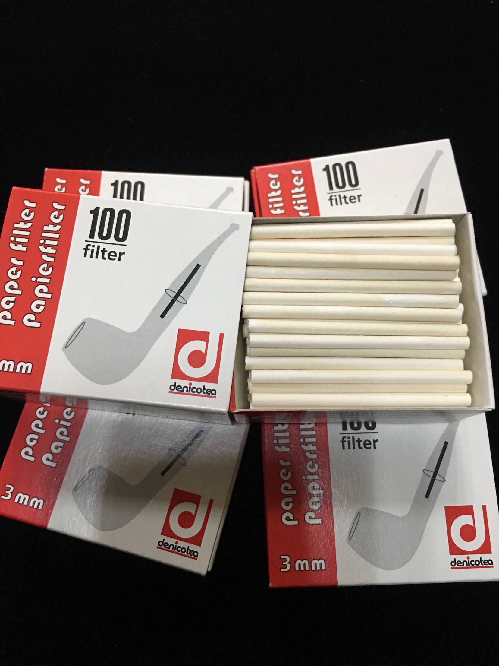 德国 丹尼古特denicotea 3mm烟斗专用过滤芯  3mm纸滤芯 100支装
