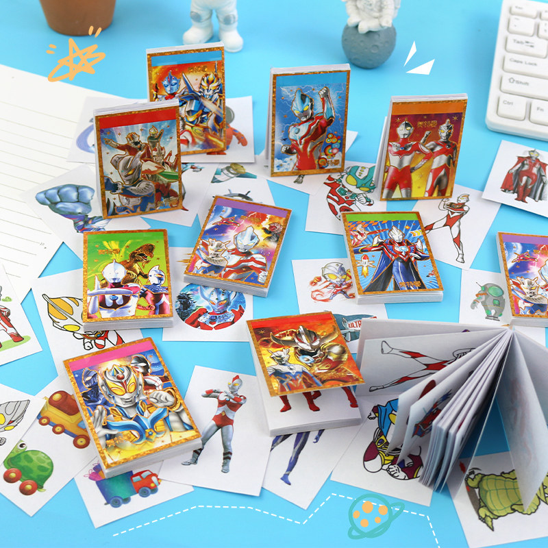 卡通奥特曼迷你豆豆贴纸本可爱创意随身手帐日记diy装饰素材贴画