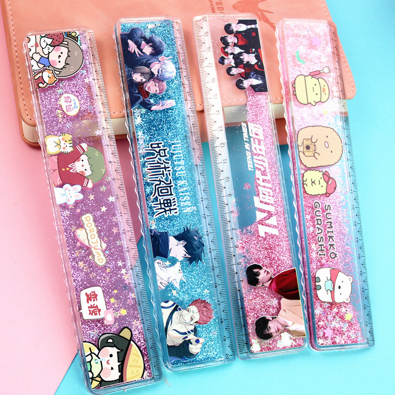 网红流沙尺子时代少年团/咒术回战/小宋减压直尺学生度量水晶透明