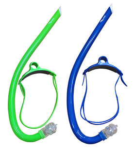 浩沙儿童青少年专用水下呼吸管蓝色绿色硅胶游泳队训练装备通畅