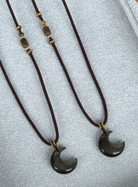 BeckyOriginal天然银曜石项链