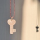 贝奇手作·心锁 天然粉水晶钥匙吊坠项链 60cm可调节
