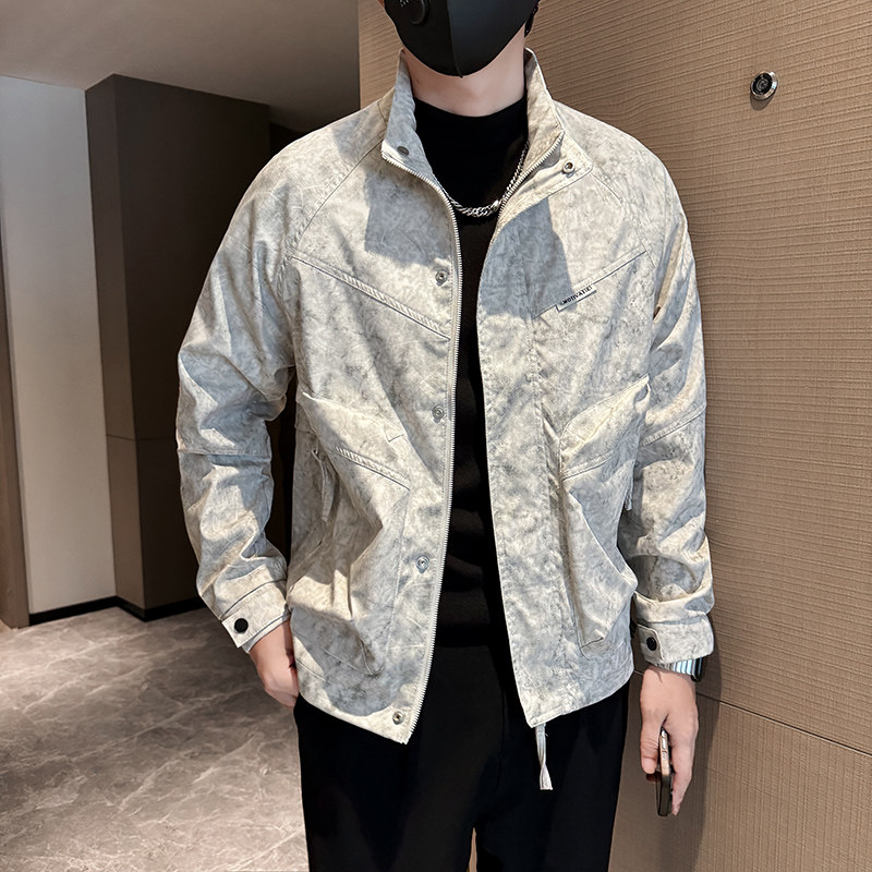 新款男士休闲暗花夹克立领拉链外套JK26811-P115,男装夹克,星座304B
