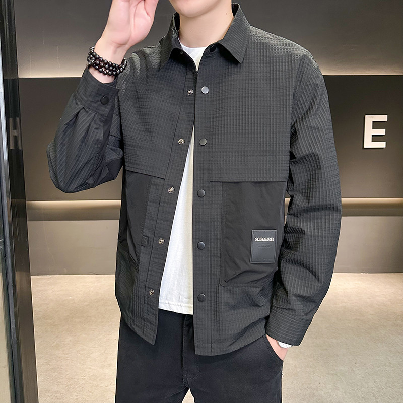 新款男士翻领休闲百搭夹克小外套JK3023-P88,男装夹克,星座304B