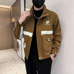 新款男士拼接立领夹克拉链外套JK83888-P108图片