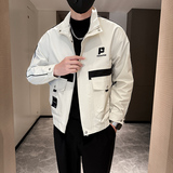 新款男士拼接立领夹克拉链外套JK83888-P108，男装夹克，星座304B