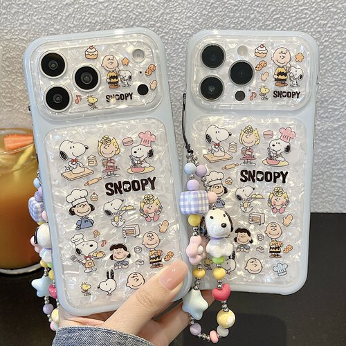 日韩风卡通史努比狗狗适用iphone17promax手机壳苹果16新款15软胶16pro女款17手提绳15promax全包防摔保护套